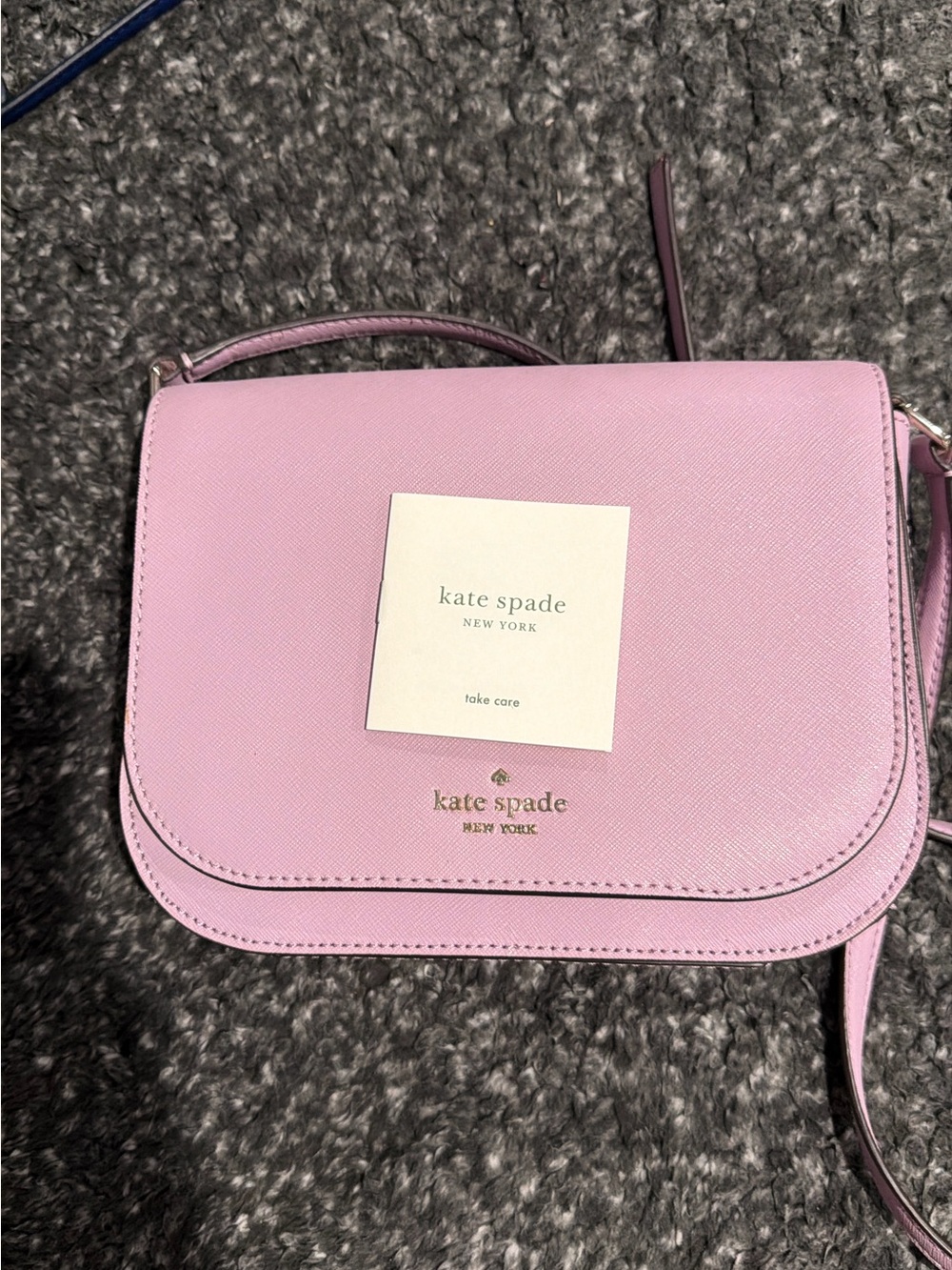 kate spade Lilac Saffiano Crossbody with Gold Logo